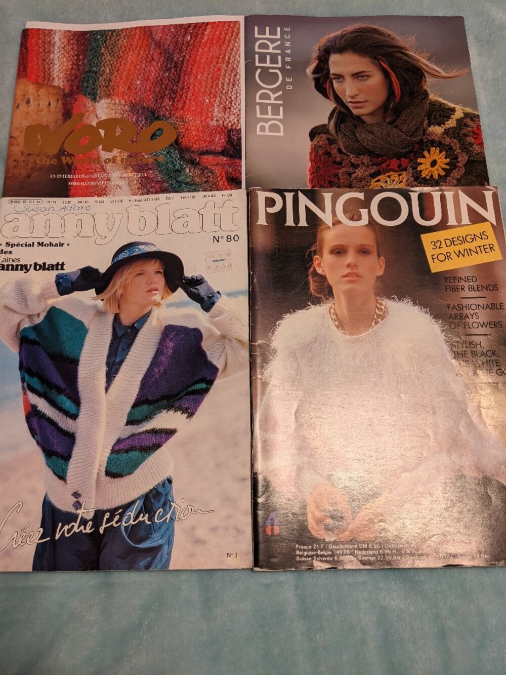 Lot of 4 Knitting Pattern Booklets Women Men Kids Anny Blatt Bergere de France